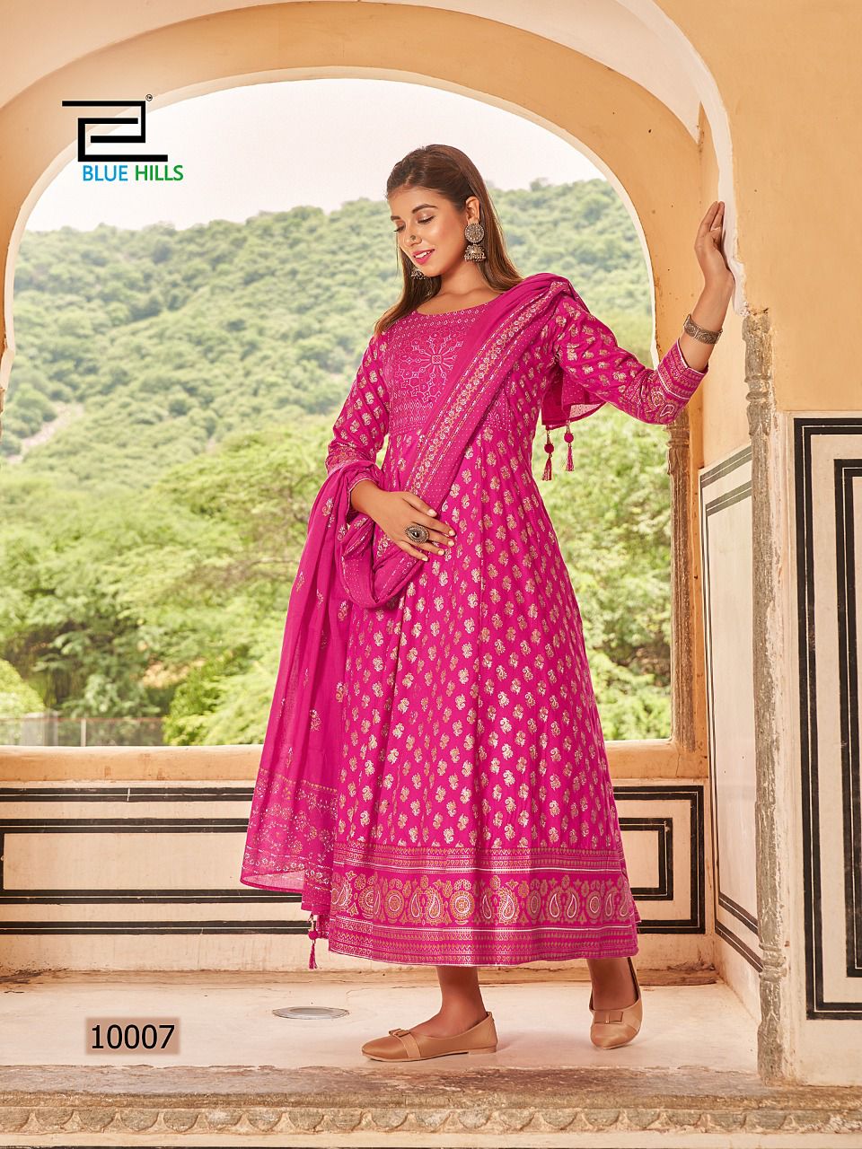  Manika mage hithe 10 Fancy Printed Festive Wear Rayon Long Anarkali Kurti Collection